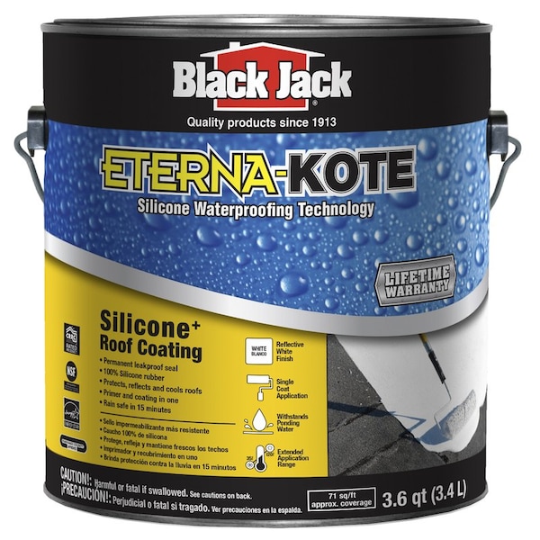 Black Jack EternaKote Gloss Bright White Silicone Roof Coating 1 gal